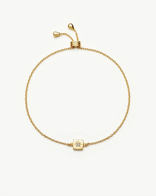 April Birthstone Slider Bracelet | 18ct Gold Plated/Crystal