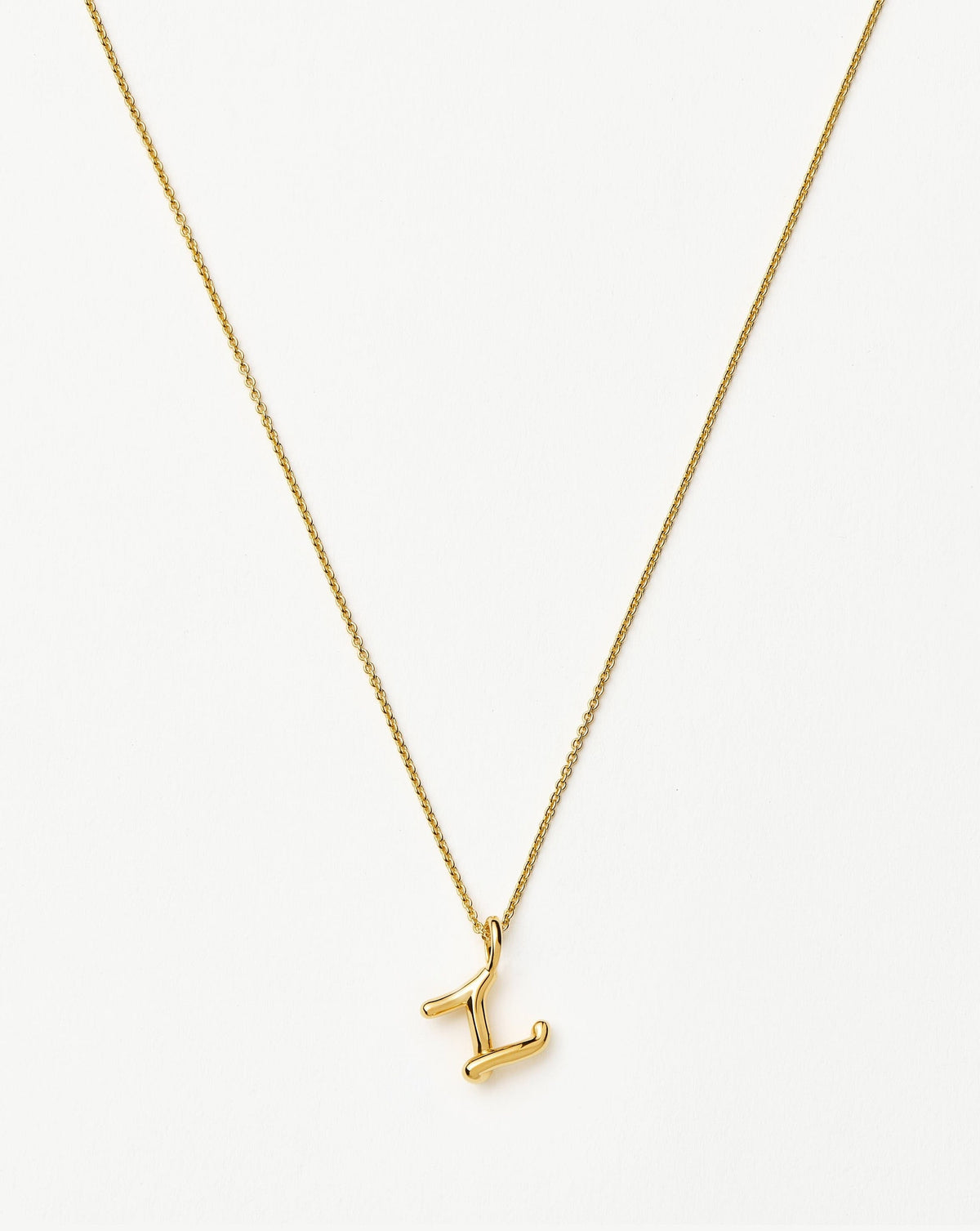 Curly Molten Mini Initial Necklace - Z | 18ct Gold Vermeil