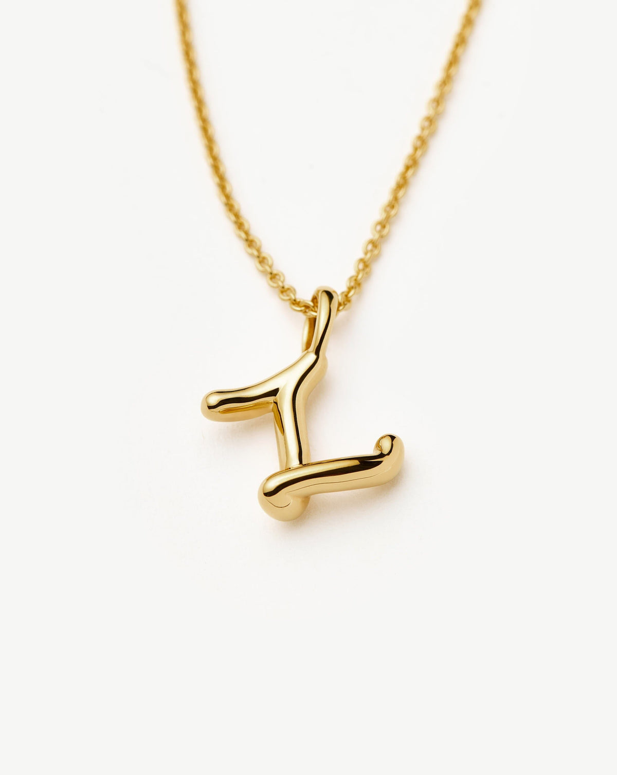Curly Molten Mini Initial Necklace - Z | 18ct Gold Vermeil