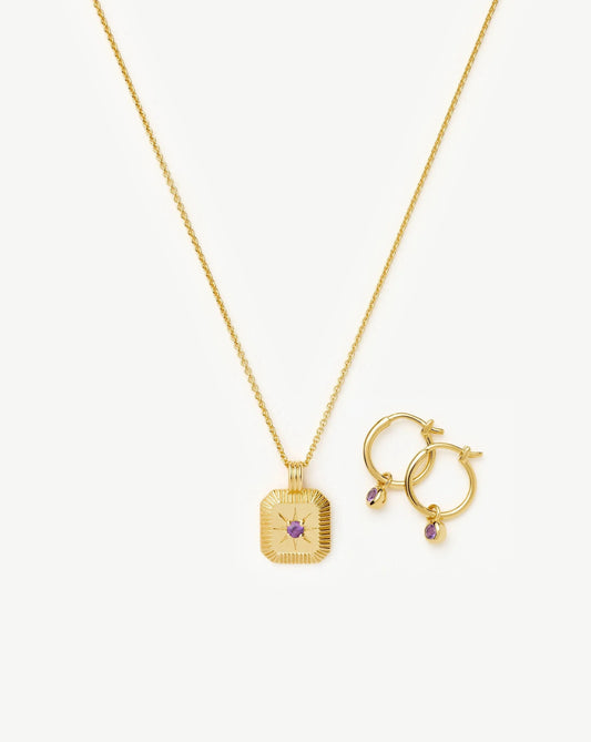 The Meaningful February Birthstone Set | 18ct Gold Vermeil/Amethyst
