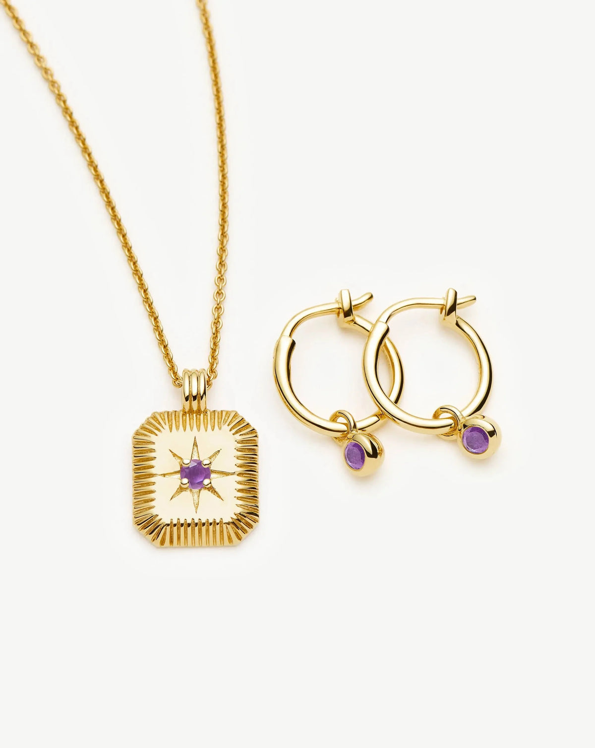 The Meaningful February Birthstone Set | 18ct Gold Vermeil/Amethyst