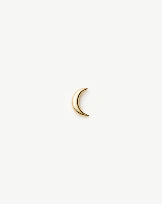 Solid Gold Moon Flat Back Stud Earring | 9ct Solid Yellow Gold
