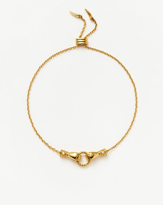 Harris Reed In Good Hands Slider Bracelet | 18ct Gold Plated/Cubic Zirconia