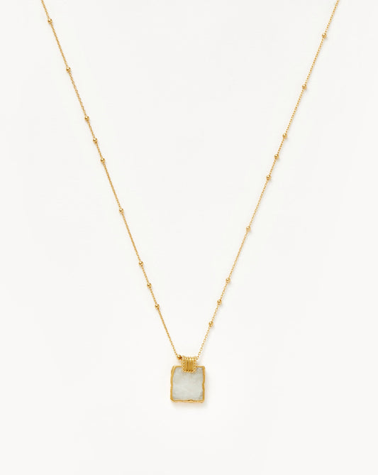 Lena Charm Necklace | 18ct Gold Plated/Rainbow Moonstone