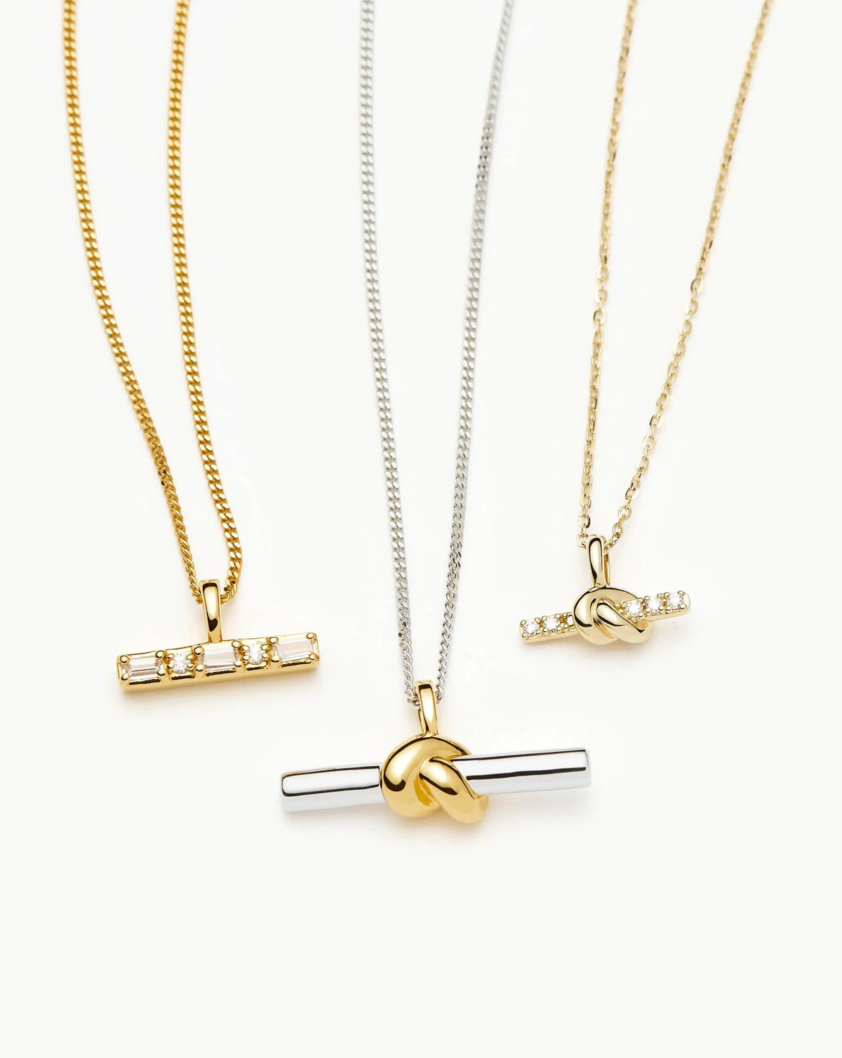 Lucy Williams T-Bar Stone Pendant Necklace | 18ct Gold Vermeil