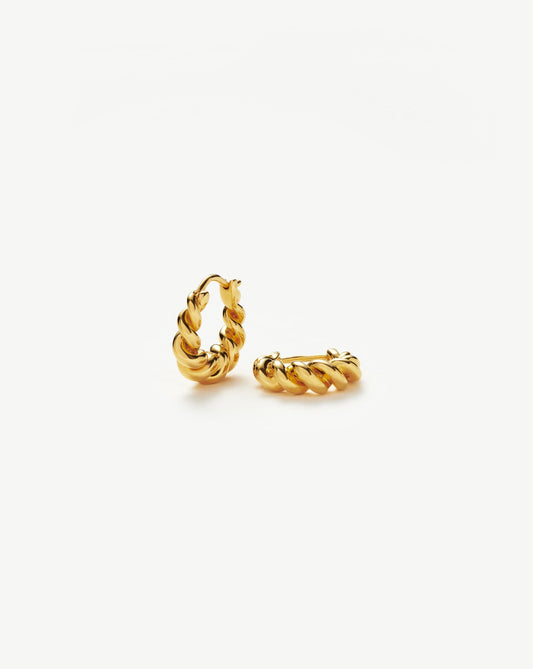 Small Tidal Hoop Earrings | 18ct Gold Plated