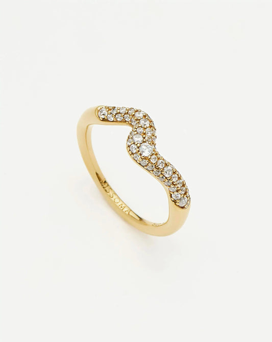 Molten Snow Stacking Ring | 18ct Gold Vermeil/Cubic Zirconia