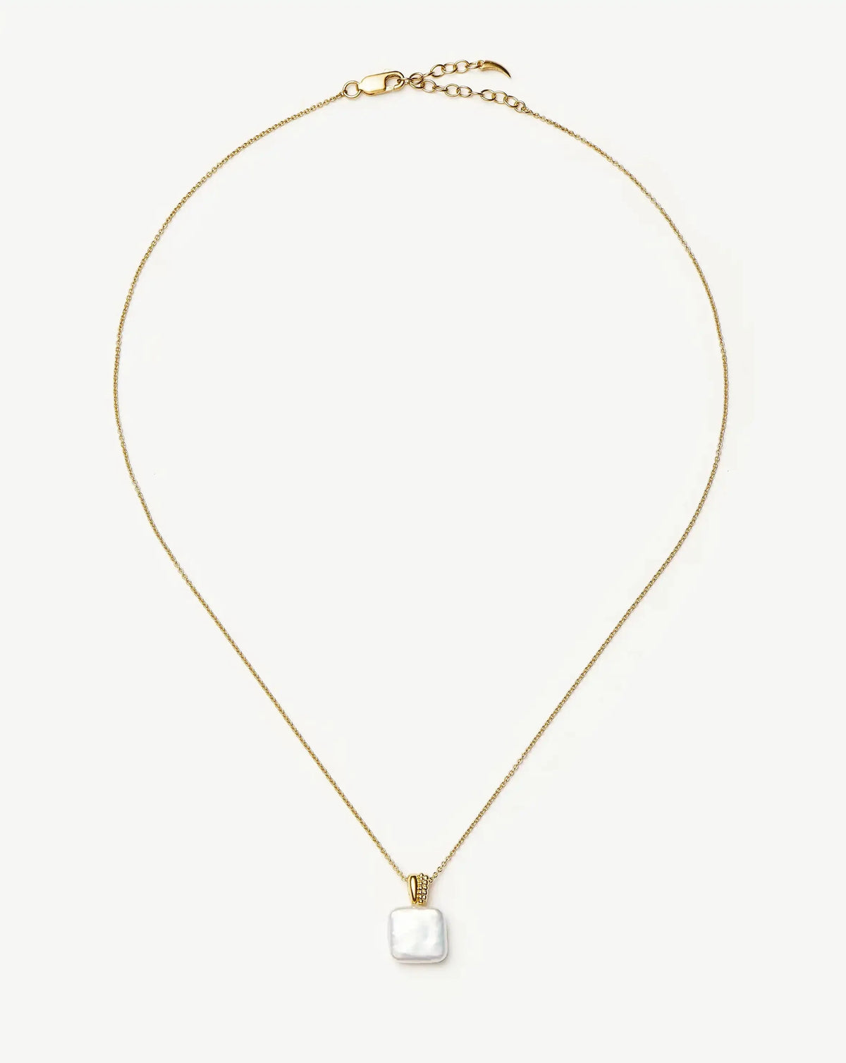 Square Pearl Baya Pendant Necklace | 18ct Gold Vermeil/Pearl