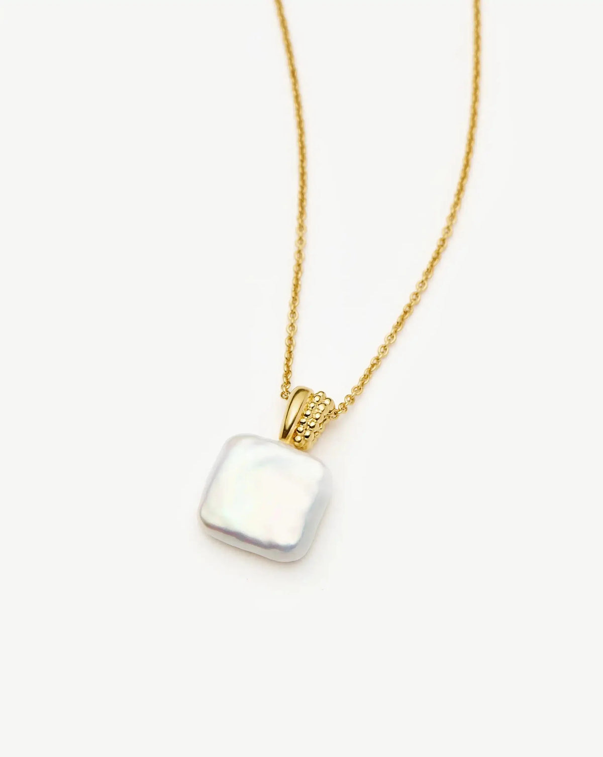 Square Pearl Baya Pendant Necklace | 18ct Gold Vermeil/Pearl
