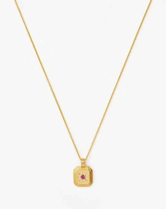 October Birthstone Pendant Necklace | 18ct Gold Vermeil/Pink Tourmaline