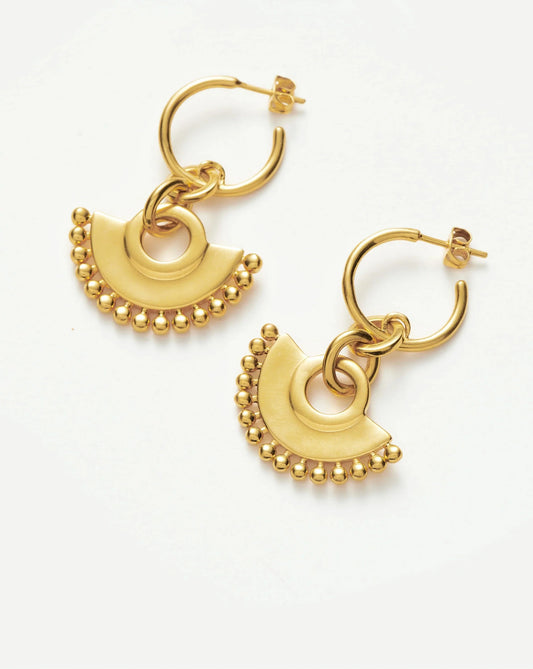 Zenyu Fan Chandelier Hoop Earrings